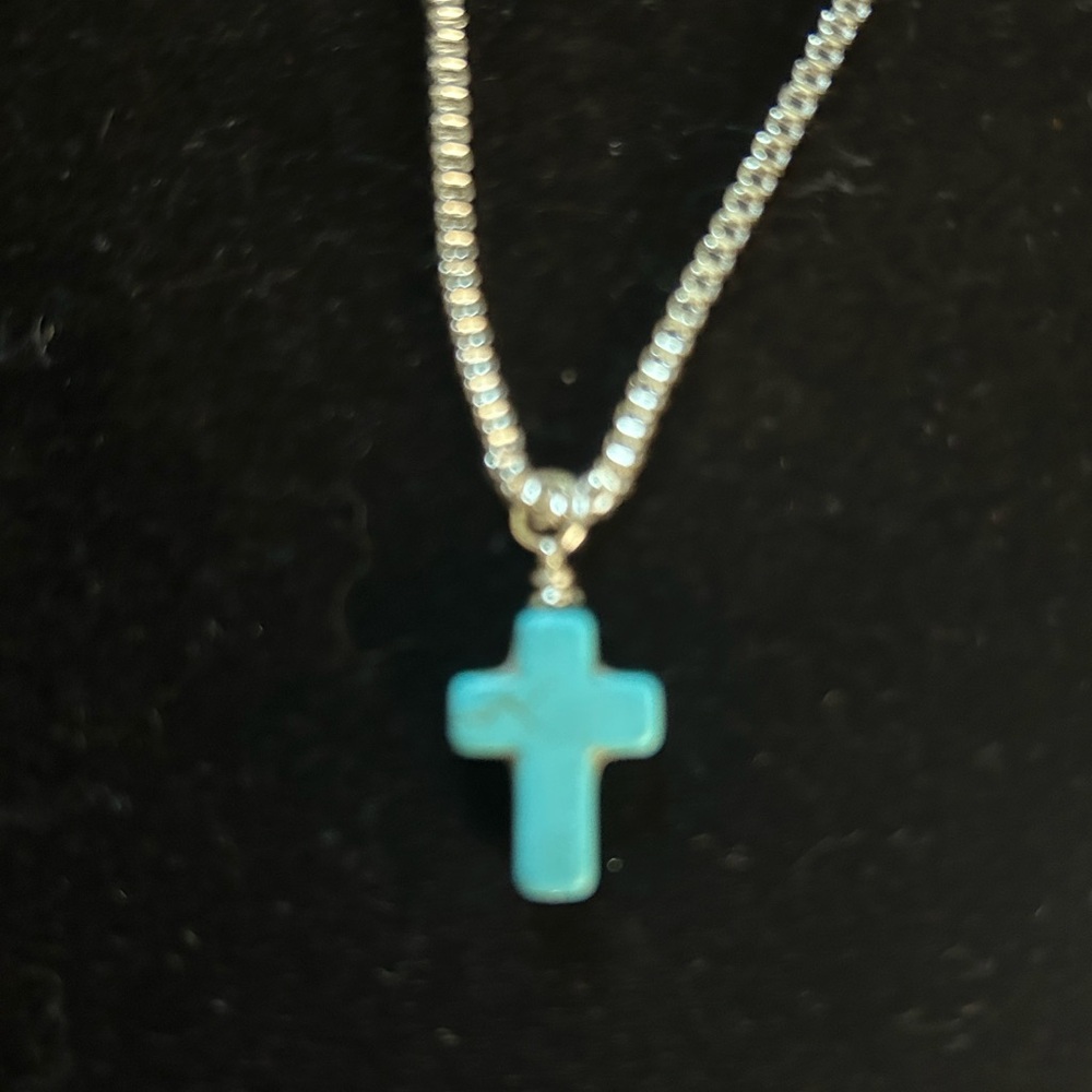 Turquoise Cross Pendant Necklace